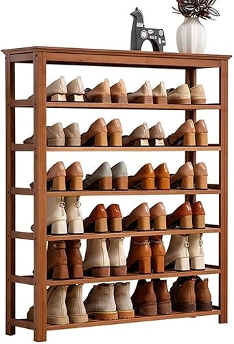 ESBANT Artículos para el hogar armario de zapatos para el hogar estante de almacenamiento de zapatos de bambú de 7 niveles que ahorra espacio
