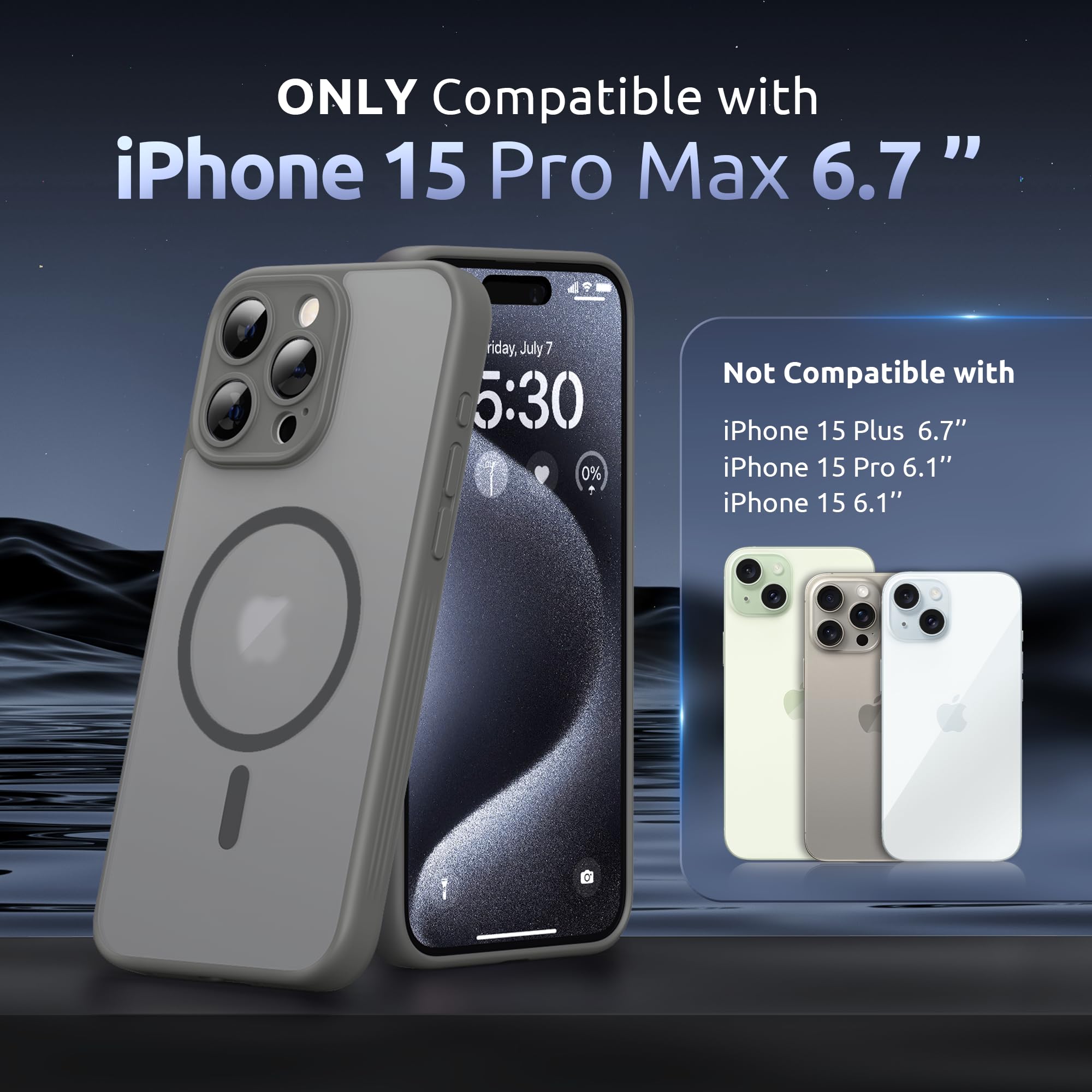 Amazon.co.jp: SURPHY iPhone15 pro max用ケース 半透明 MagSafe対応