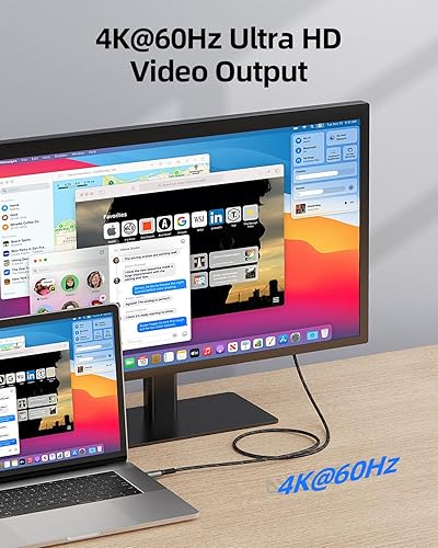 Miniatura 3 de HOTNOW Cable USB 3.2 Gen 2x2 20Gbps USB C a USB C corto de 1.5 pies, PD 100 W (20 V5 A), carga rápida, USB C 4K, cable de transferencia de datos de