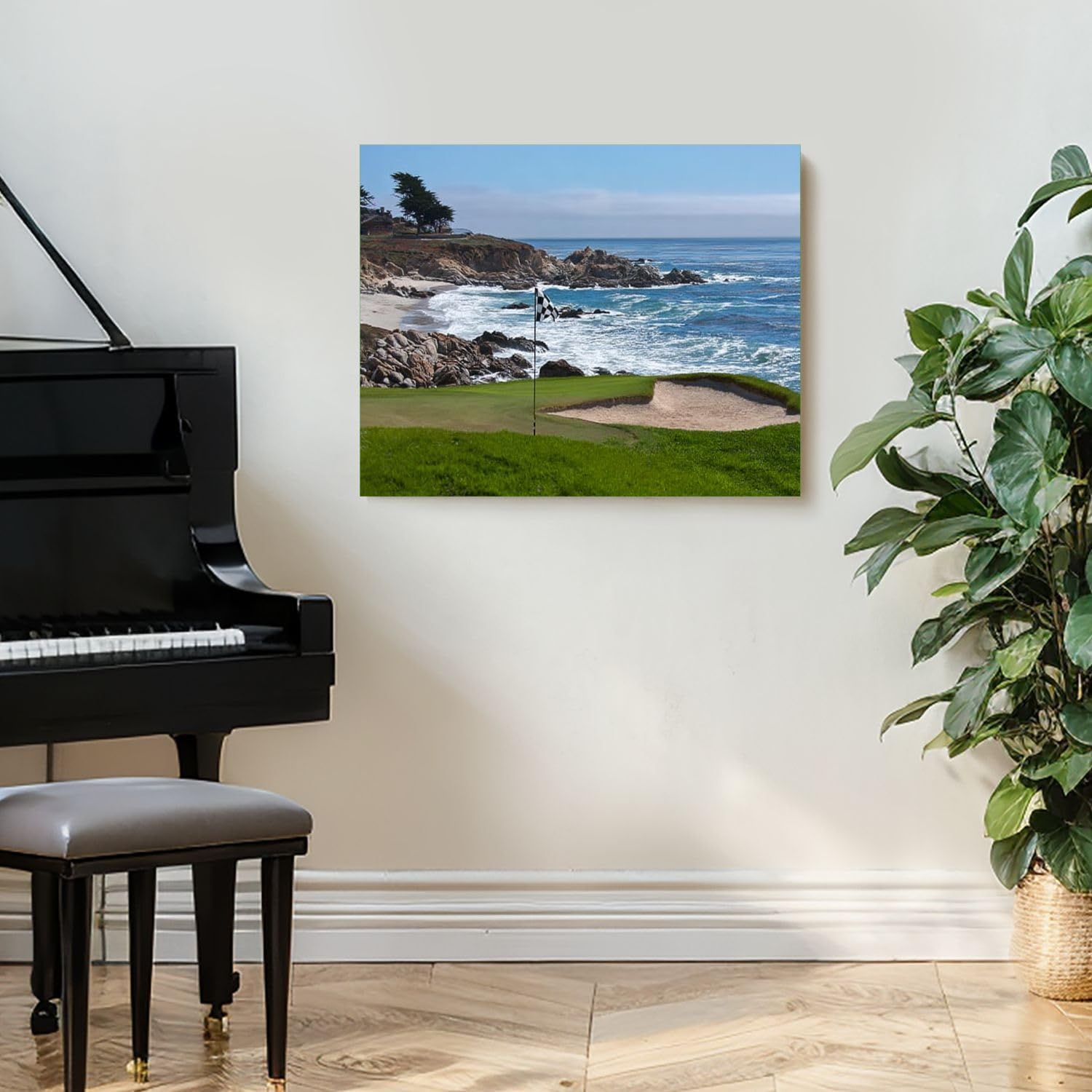 VETEB Paint by Numbers Kit for Adults Beginner Golf Course Ocean Beach Golf Pictures Royalty Free DIY Framed Painting on Canvas by Numbers Acrylic Oil Painting Home Decor Gifts 16"x20"
