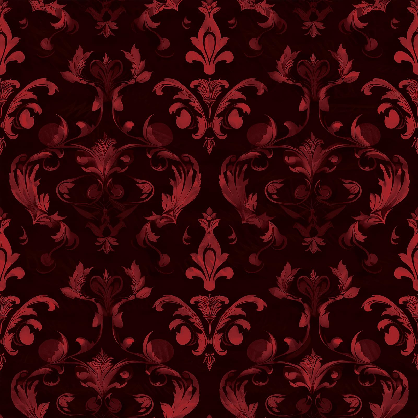 FLFK Red Gothic Wallpaper Peel and Stick Vintage Floral Wallpaper Vinly Self-Adhesive Removable Contact Paper for Kitchen Bathroom Bedroom Shelf Cabinet Countertops Decor 40.6 x 162.6 cm โ image 1