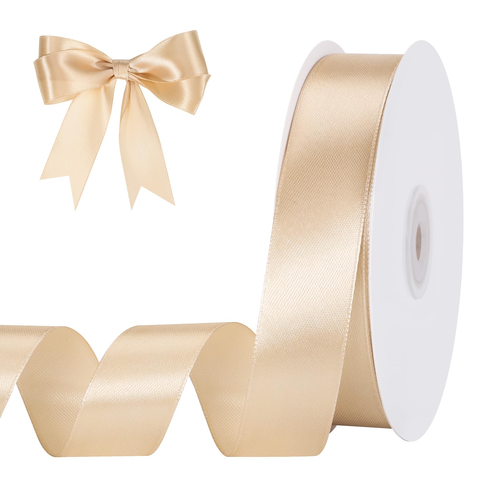 Snapklik.com : Champagne Ribbon 1 Inch 50 Yards Gold Satin Ribbon For ...
