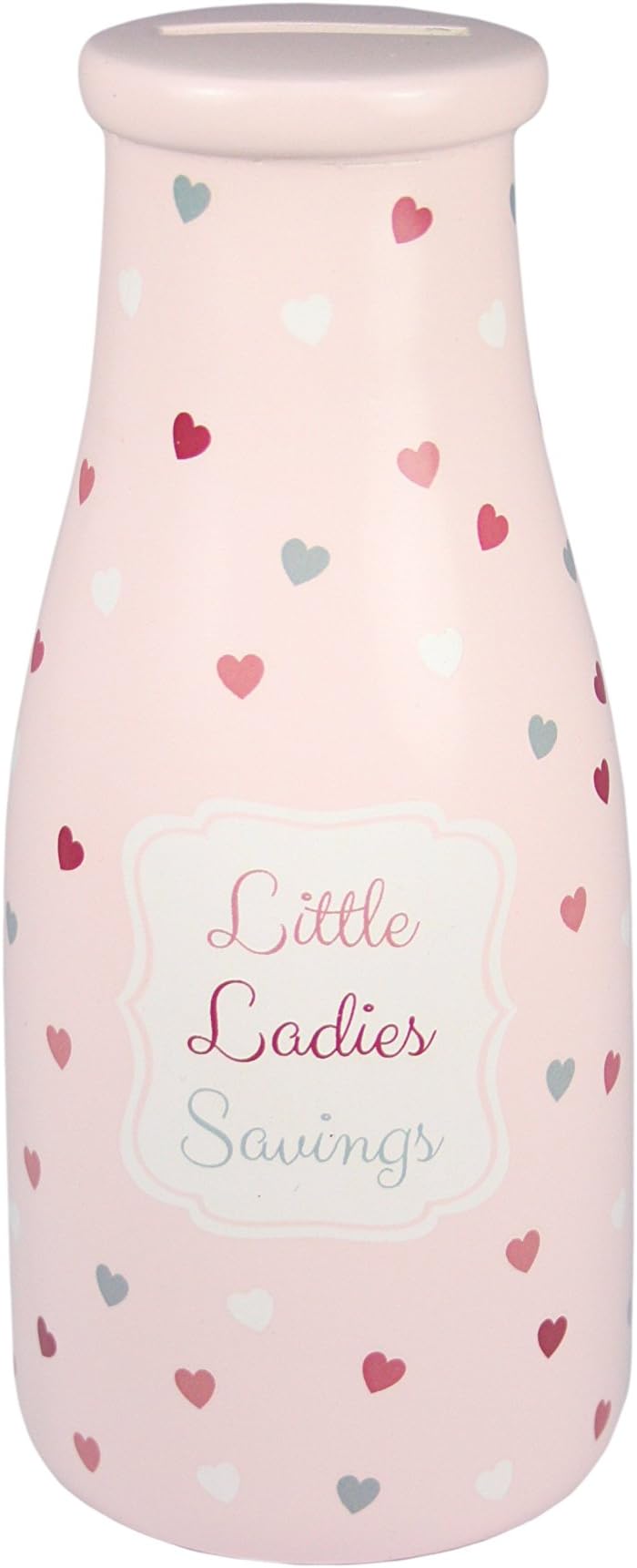Pocket Pennies Little Ladies Savings' Baby Pink Milk Bottle Shaped Money Savings Box Bank