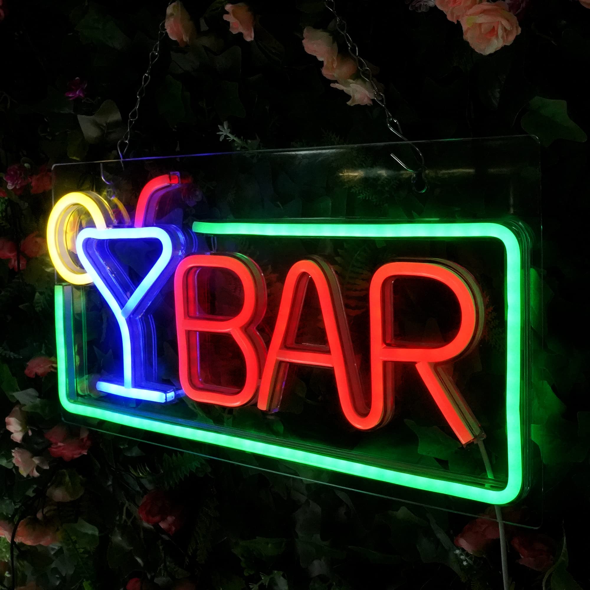 Bar Neon Signs, Dimmable Bar LED Neon Light Signs USB Powered for Home Bars, Bistro, Pub, Cocktail Beer Man Cave, Birthday, Father's Day Gifts