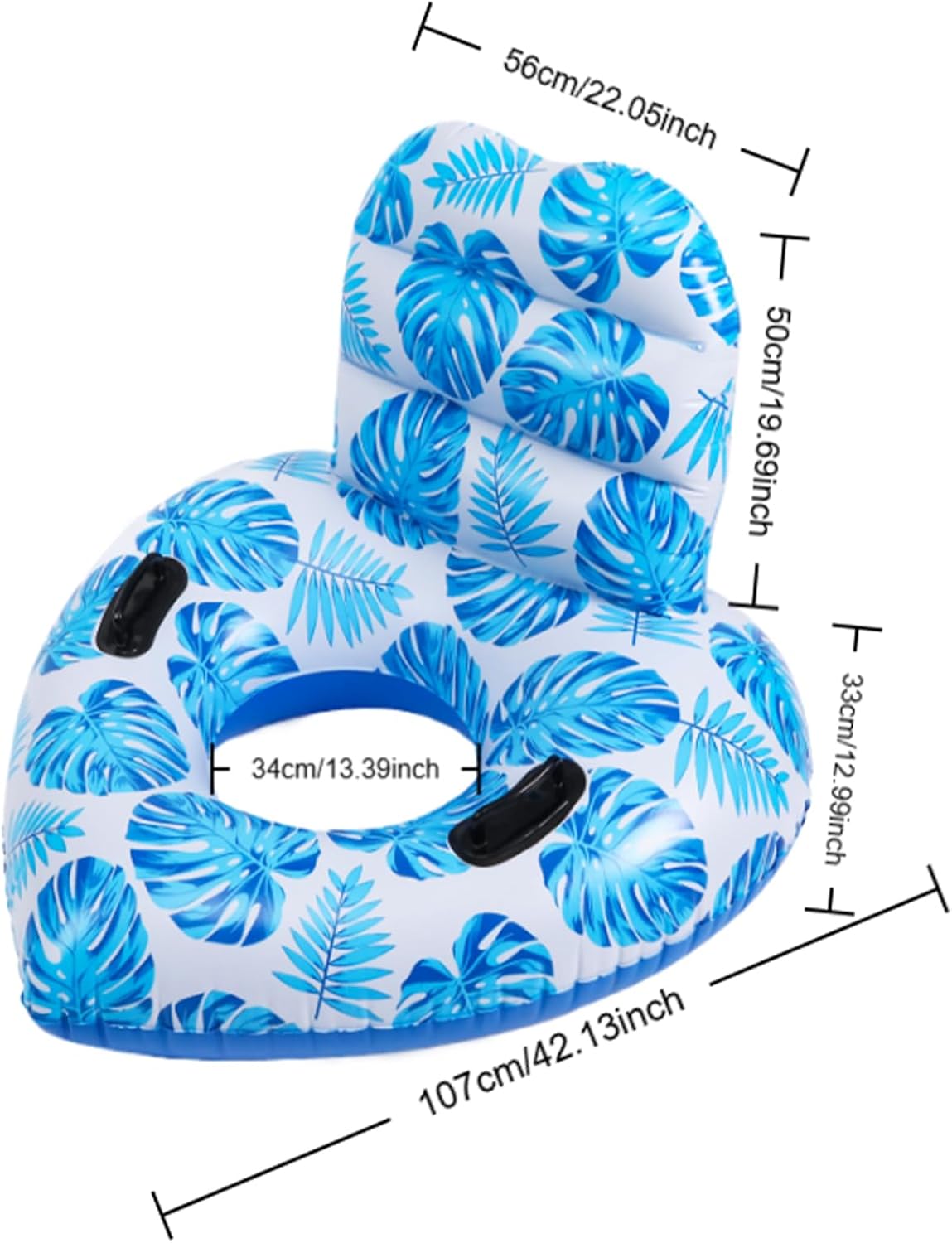 プールフロートチェア、大人用空気注入式プールラウンジ、浮き輪に座る空気注入式プールフロートプールラウンジ 頑丈なハンドル付き &ndash; 耐