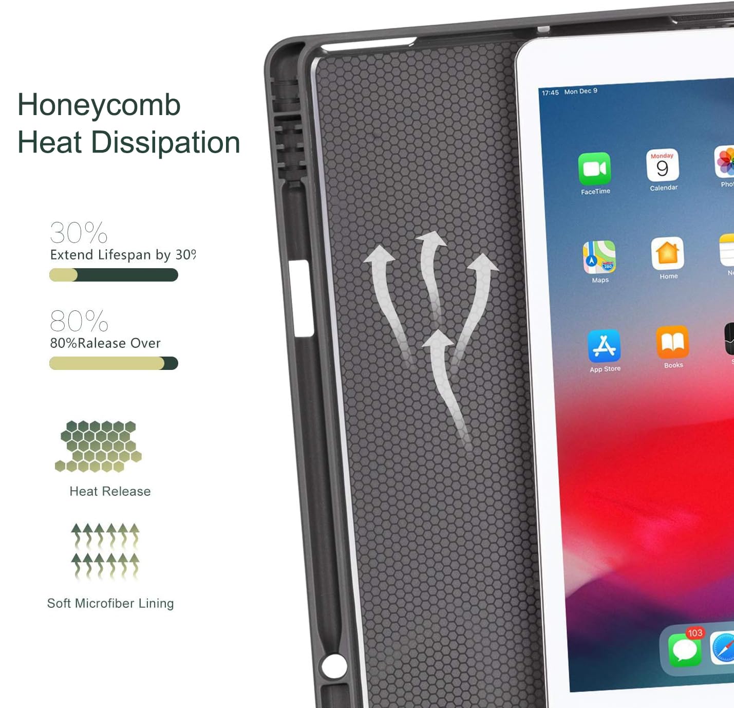 Funda con soporte para lápices, compatible con Apple iPad de 9ª, 8ª y 7ª generación de 10.2 pulgadas, funda protectora ajustable antideslizante para tableta, camuflaje de ciervo