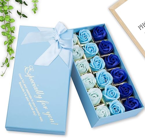 Miniatura 5 de Juego de 18 piezas de jabón de baño perfumado floral con pétalos de rosas, aceite esencial para plantas, el mejor regalo para mujeres, niñas, mamá,