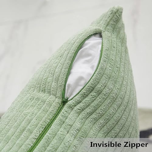 Miniatura 5 de Home Brilliant Funda de almohada de color verde salvia de 20 x 20 pulgadas, funda de almohada cuadrada de felpa de 20 x 20 pulgadas, almohadas de