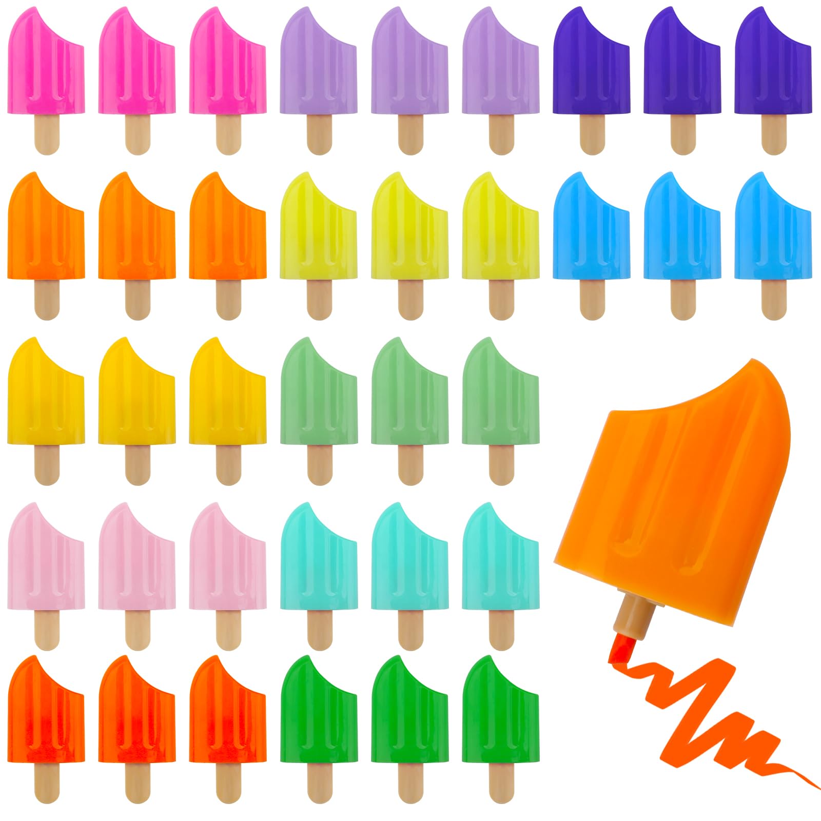 YSsgjK Mini subrayador, 36 unidades, mini subrayadores infantiles, juego de rotuladores en forma de hielo, rotuladores, rotuladores pequeños para diario, dulces, fiestas, cumpleaños y tarjetas de