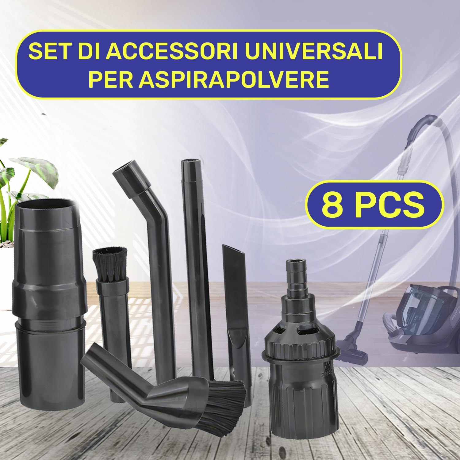 MONTERAL Set di 8 Beccuccio Aspirapolvere per i Diametri 32 mm e 35 mm - Garanzia di 10 Anni