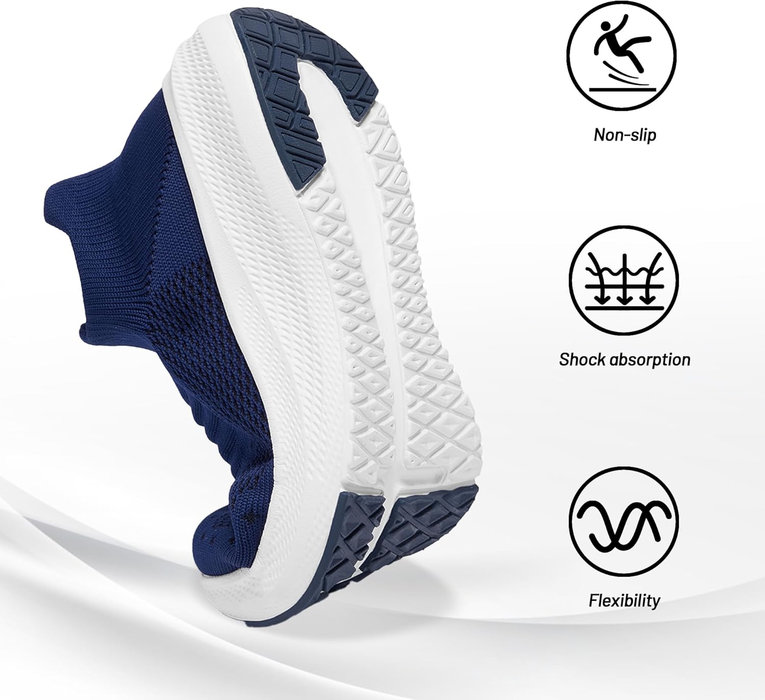 SHULOOK Womens Slip on Walking Shoes Comfort Lightweight Breathable Sock Shoe Non-Slip Mesh Casual Fashion Tennis Running Sneakers - Image 3