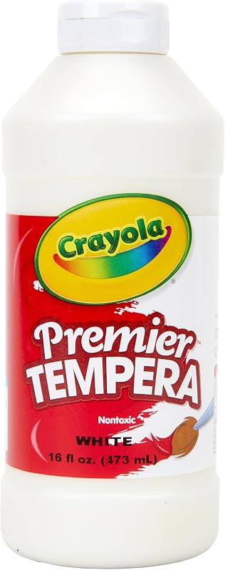 Crayola Premier Tempera Paint para niños - Blanco (16 oz), suministros para el aula de los niños, ideal para artes y manualidades, no tóxico, botella fácil de apretar