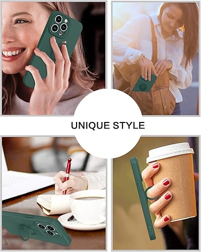Miniatura 7 de BENTOBEN Funda compatible con iPhone 15 Pro Max 2023, ajuste delgado, de silicona suave, goma de gel, soporte de anillo a prueba de golpes,