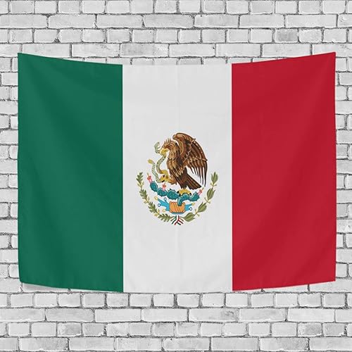Miniatura 3 de Tapiz con diseño de bandera de México, 60 x 40 pulgadas, tapiz decorativo para pared, dormitorio, sala de estar, dormitorio, decoración del hogar