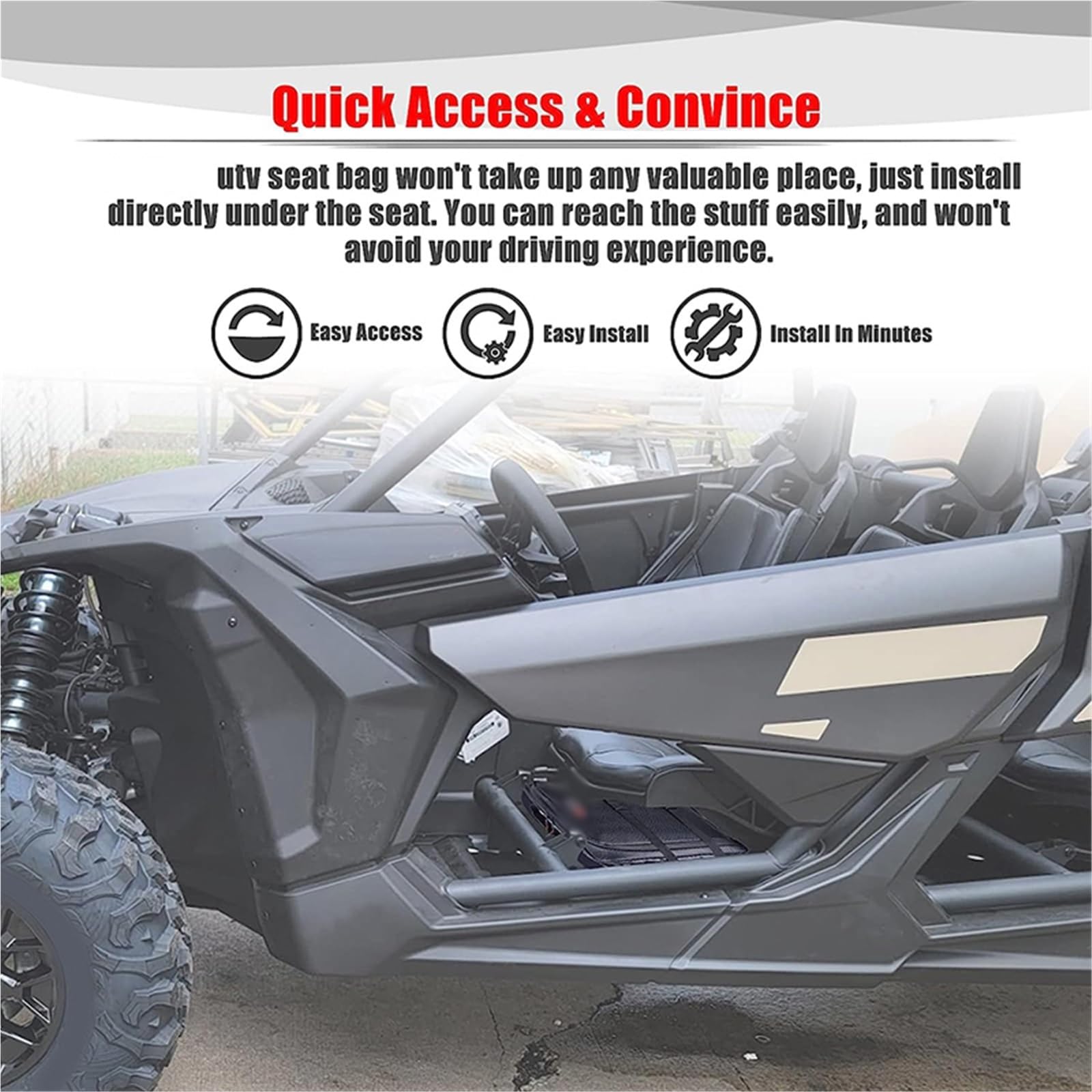 Bolsa De Almacenamiento Debajo del Asiento para Can Am Maverick X3 (2017-2021), PVC, Resistente Al Agua, Antichoque, para Herramientas UTV