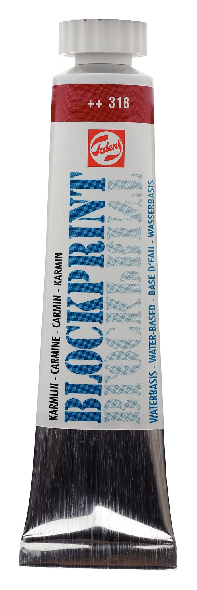 Talens Carmine Blockprint Paint - Quick-Drying Opaque 20 Ml Tube 318 For Stencilling & Stamping