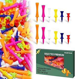 Amy Sport Golf Tees Step Down Plastic Unbreakable 50 Pack Reusable Bulk Professional Height Control Castle Tee for Practice