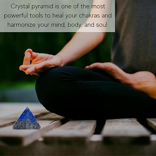 Miniatura 486 de Amazing Gemstone White Agate Snow Quartz Pyramid Crystal Healing Stones - 1" Great Pyramid Figurine of Natural Stone Pyramid for Meditation, Reiki