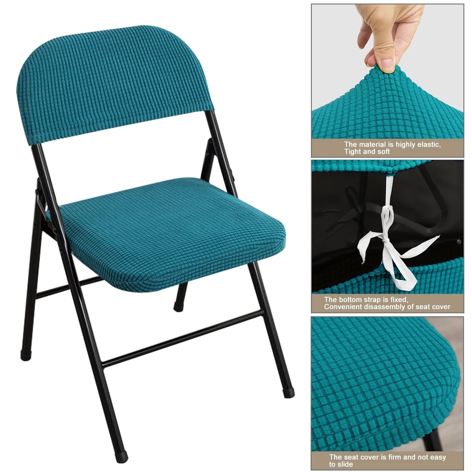 Set di 2 coprisedia elastici per sedie da ufficio, cucina e sala da pranzo, proteggono e decorano con un design elegante (144 pezzi)