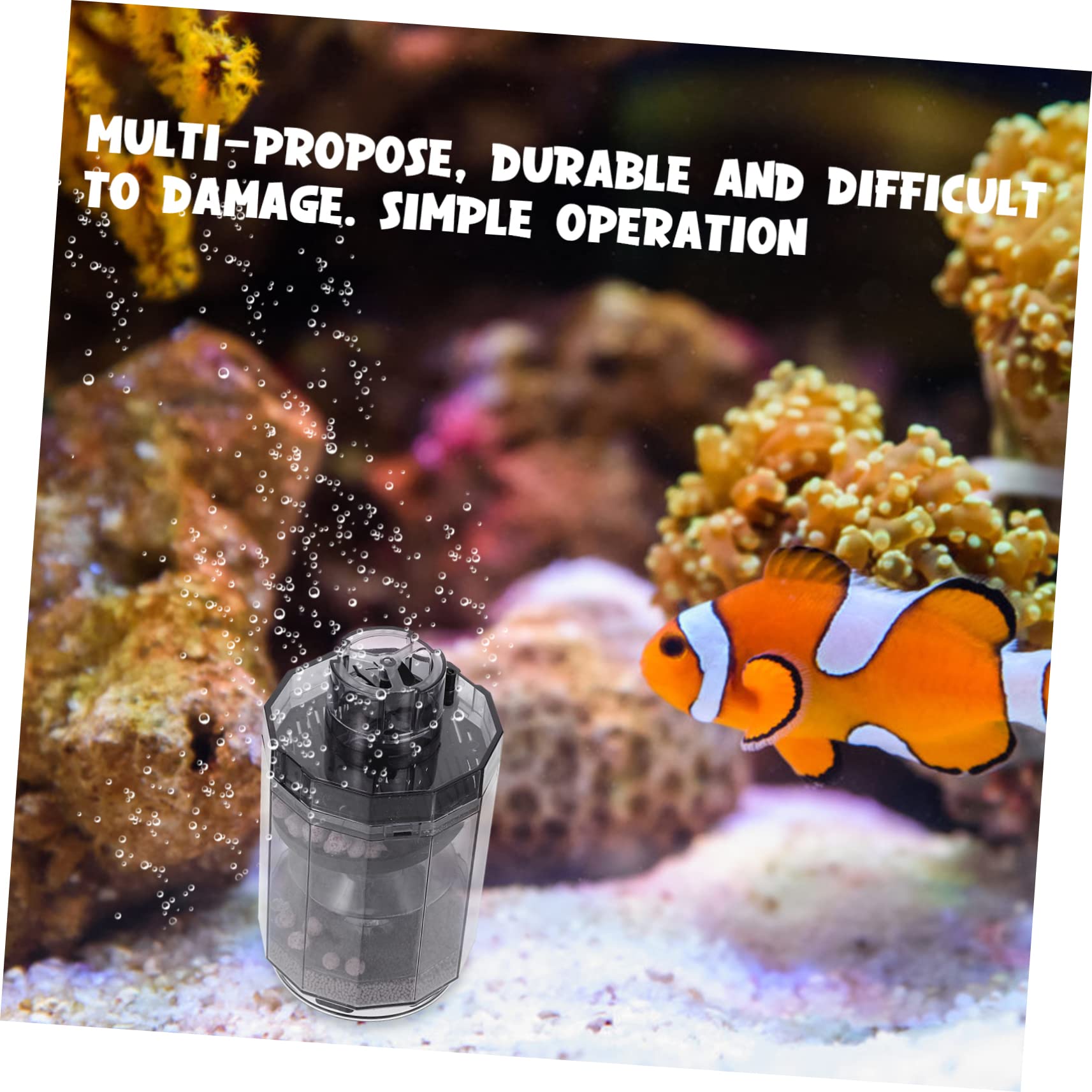 DOITOOL 4 Piezas Filtro de pecera limpiacristales Limpiador de Vasos Limpieza pecera Tanque Acuario con Bomba de Aire a bateria Accesorios para peceras Tubo de sifón Abdominales Light Grey