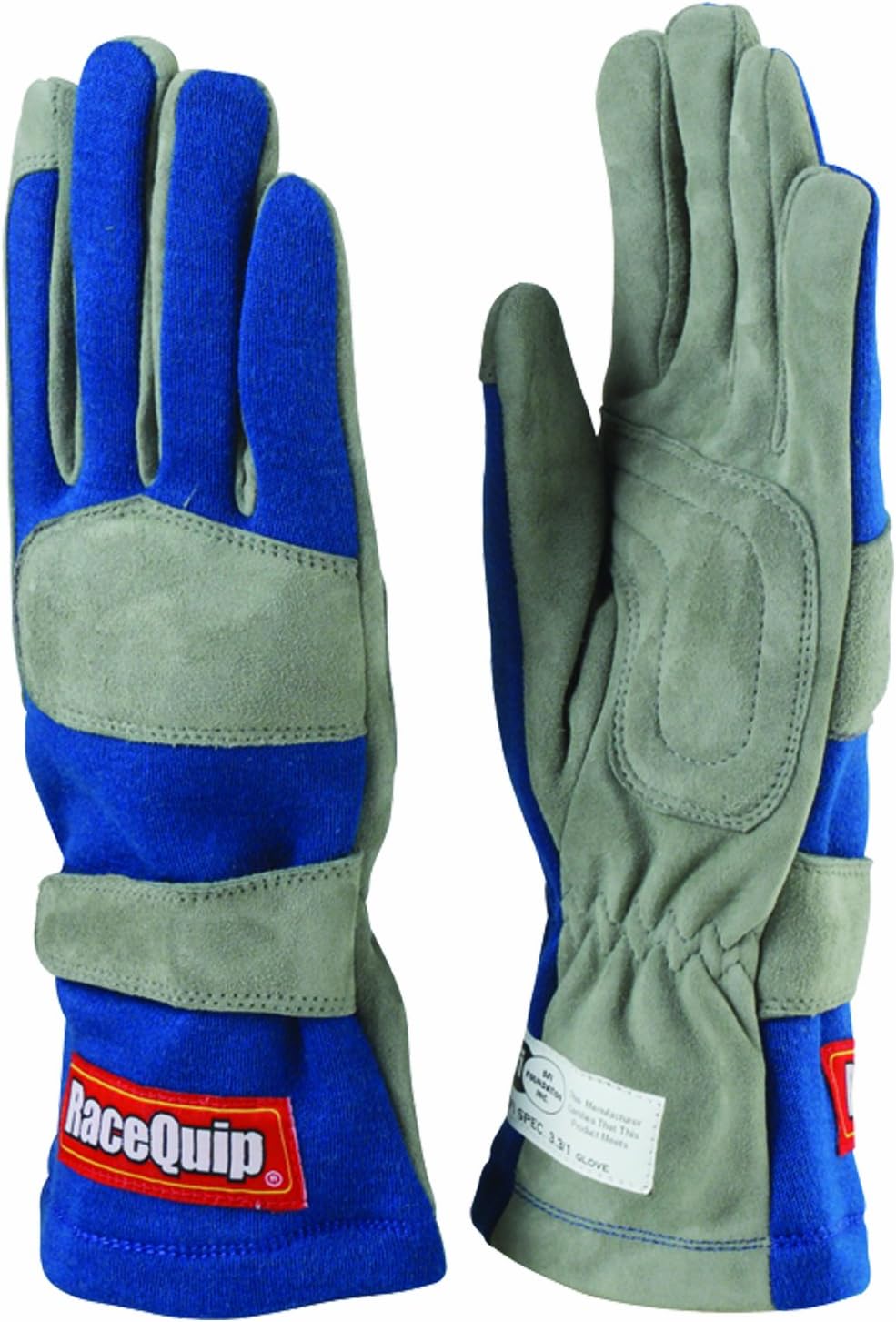 RaceQuip Race Gloves 351 Series 1 Layer Nomex SFI 3.3/1 Certified Blue Large 351025