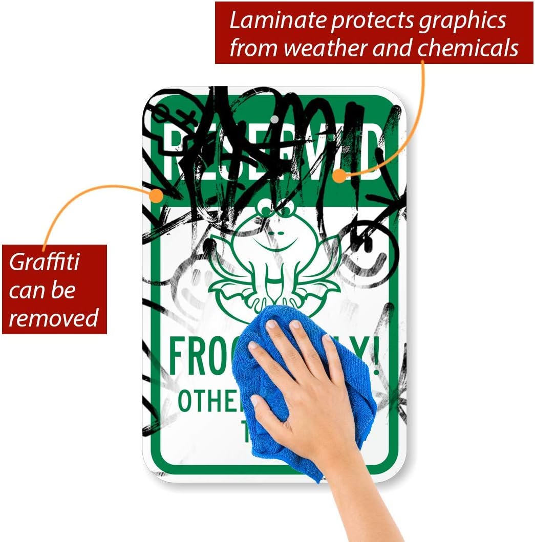 SmartSign "Reserved - Frogs Only! Others Will Be Toad!" Funny Parking Sign | 12" x 18" Aluminum