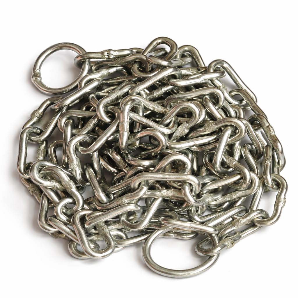 8-Feet(5mm) Heavy Duty Strong Metal Chain for Locking Door Channel Gate, Fence, Shutter Lock Safety Luggage Bag, Bicycle Locking Chain & Industrial Multipurpose Uses Weight Up to 300KG.-image-45