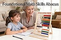 Vista 2 de MAGIKON Marco de números de madera para contar, ábaco de 10 filas para niños que aprenden matemáticas (11-1/2 pulgadas)