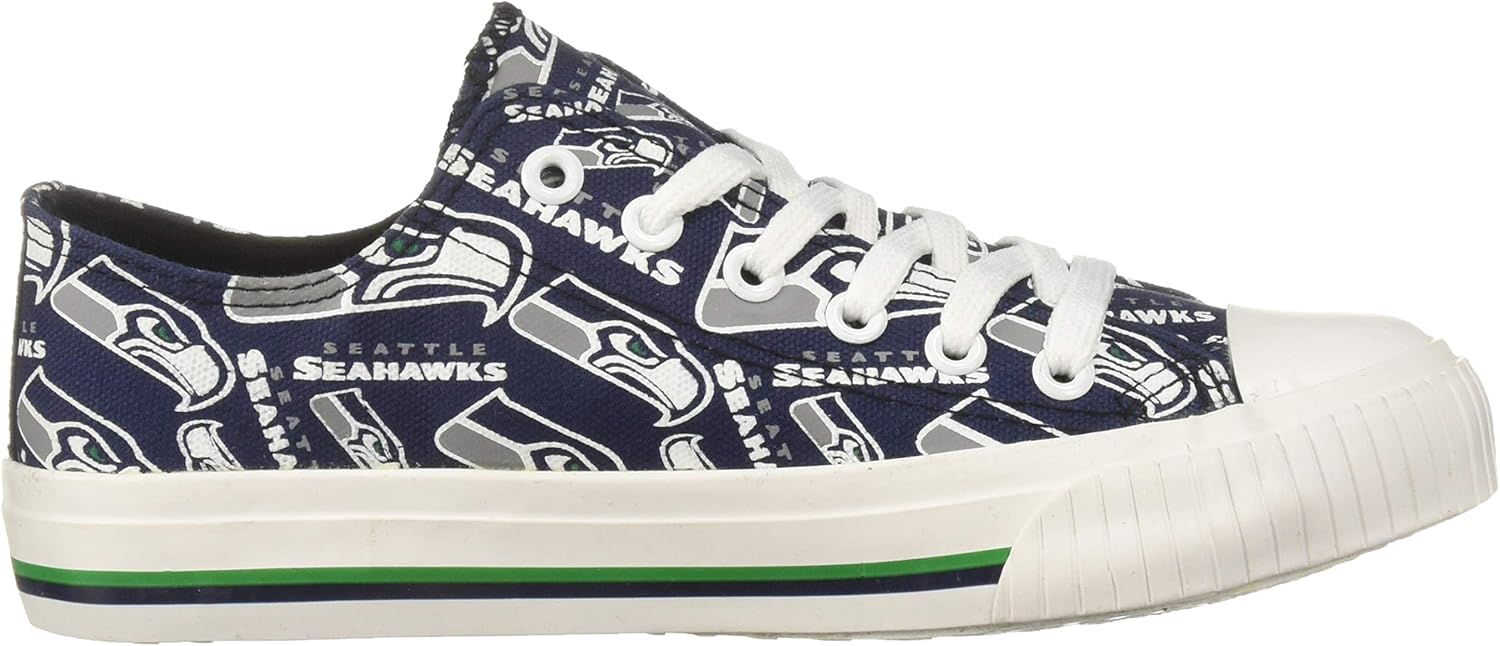 FOCO Seattle Seahawks NFL Womens Low Top Repeat Print Canvas Shoes - 7 - Image 6