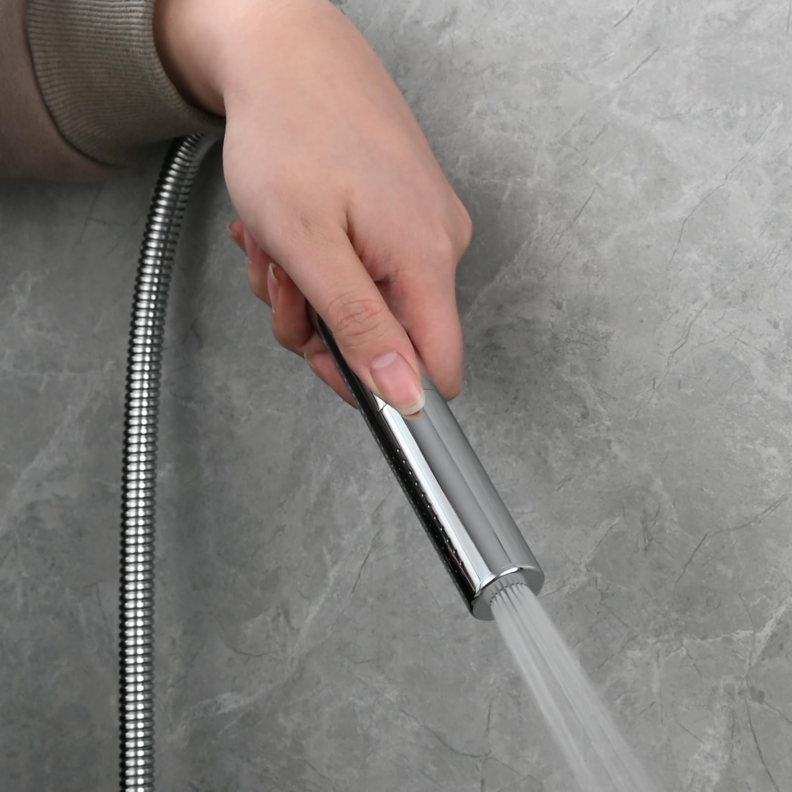 Tecmolog BS159 - Doccetta doccia in ottone, a risparmio d'acqua, 2 getti a mano, cromato per bagno e spa