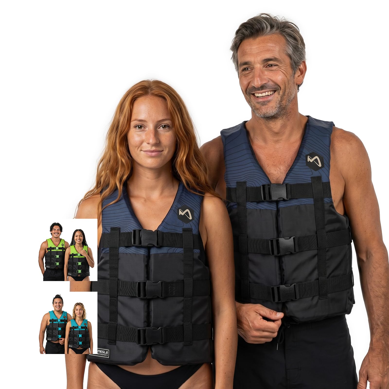 Mesle Gilet de Flottaison Adulte H210 50N Tailles 2XS - 4XL pour Sup, Kayak, Wakeboard