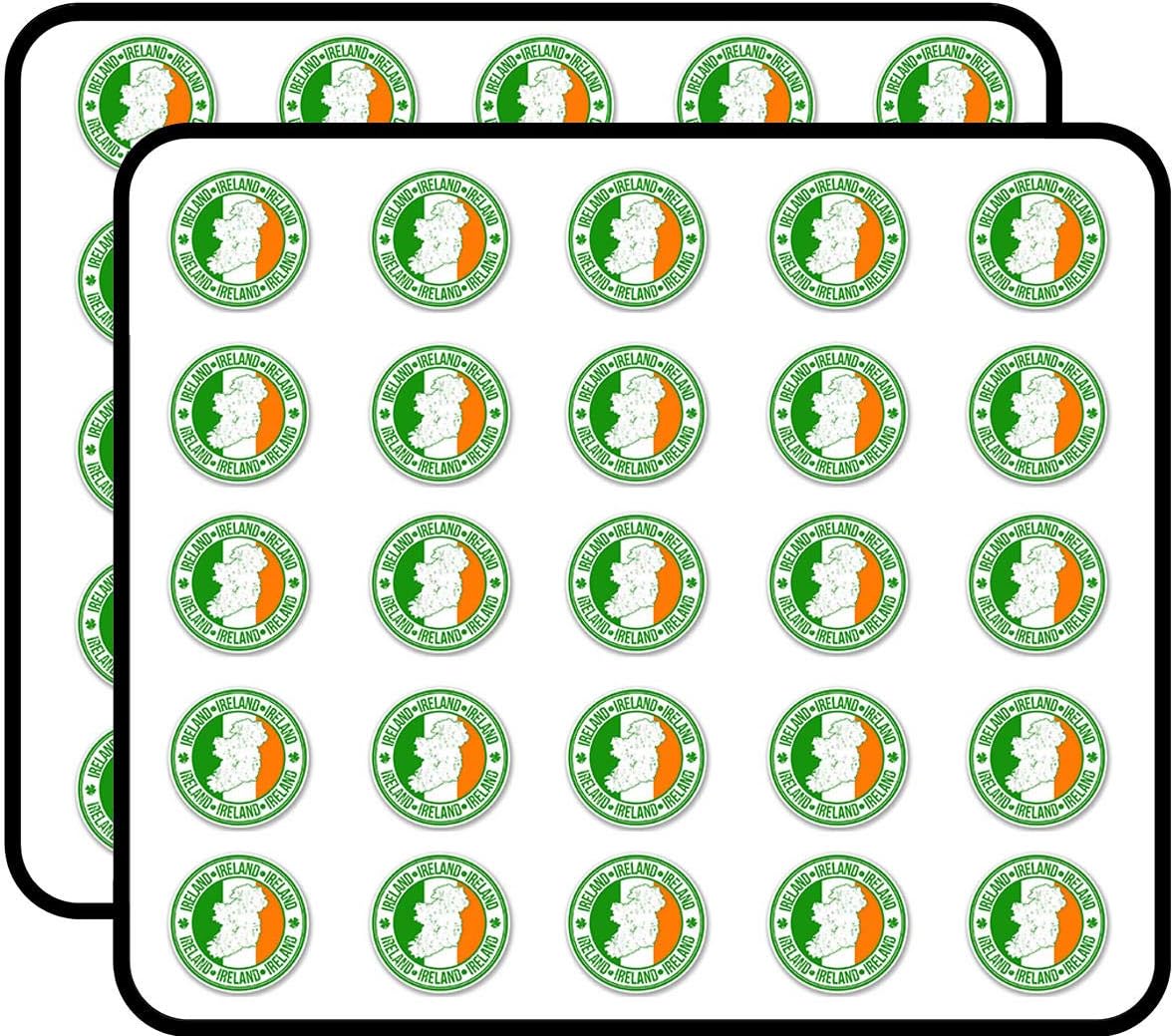 Ireland Irish Flag Map Sticker for Scrapbooking, Calendars