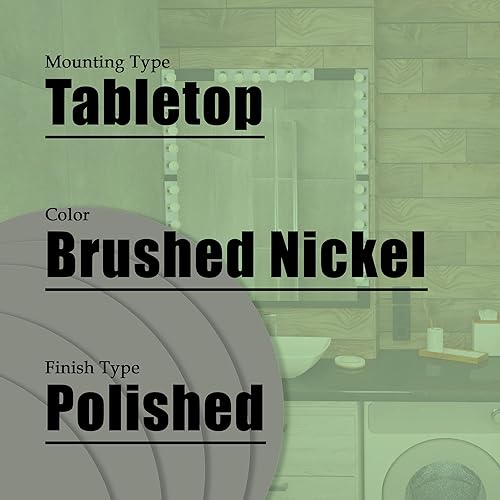 Miniatura 4 de DYSMIO Lighting - Tira de seis luces para tocador, estilo Hollywood, con placas de níquel cepillado, accesorios de grado de salón para dormitorio,