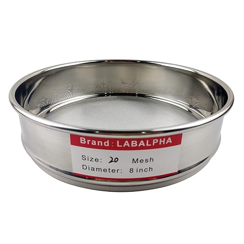 Miniatura 13 de LABALPHA 5 tamices de laboratorio de malla, tamiz de prueba #5 malla, 8 '' de diámetro, paño de alambre de acero inoxidable 304 (0.157 in)