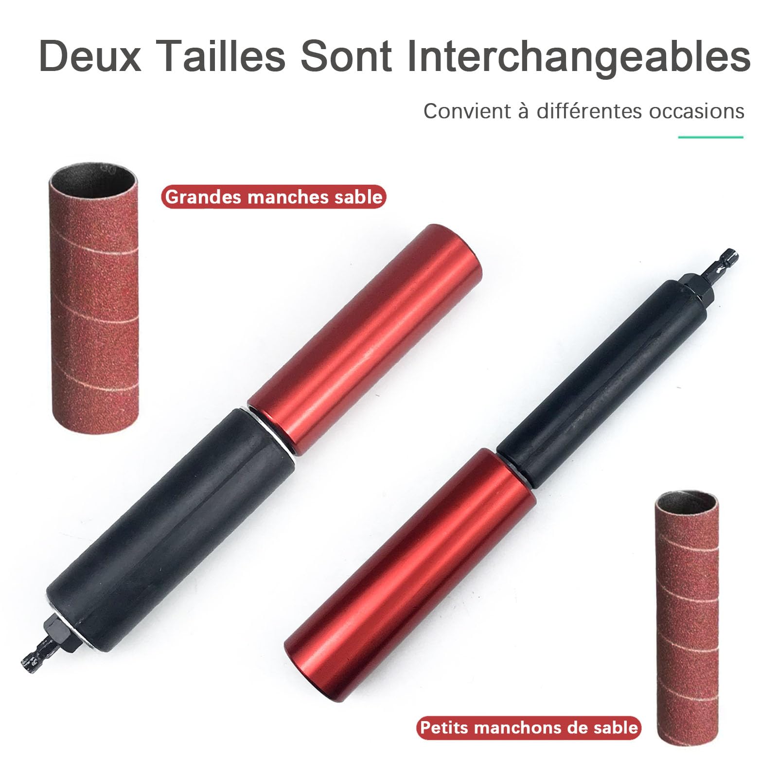 banapoy Tambour de Ponçage Portatif en Caoutchouc, Mandrin de Ponçage de 1,5, Adaptateur de Ponceuse à Broche pour Perceuses Colonne et Perceuse électrique, 10 Manchons Ponceuse à Broche