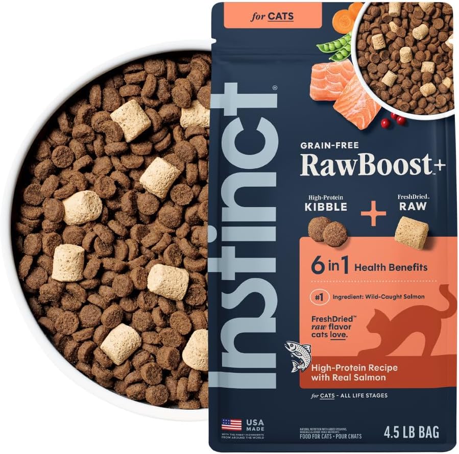 Instinct RawBoost, Dry Cat Food + Freeze Dried, Real Salmon, 4.5 lb Bag