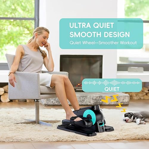 Vista 5 de Under Desk Oval Machine, Morelax Oval Leg Exerciser for Elderly Assembly, Quiet Portable Electric Sit Pedal Exerciser with Resistance Band, Remote