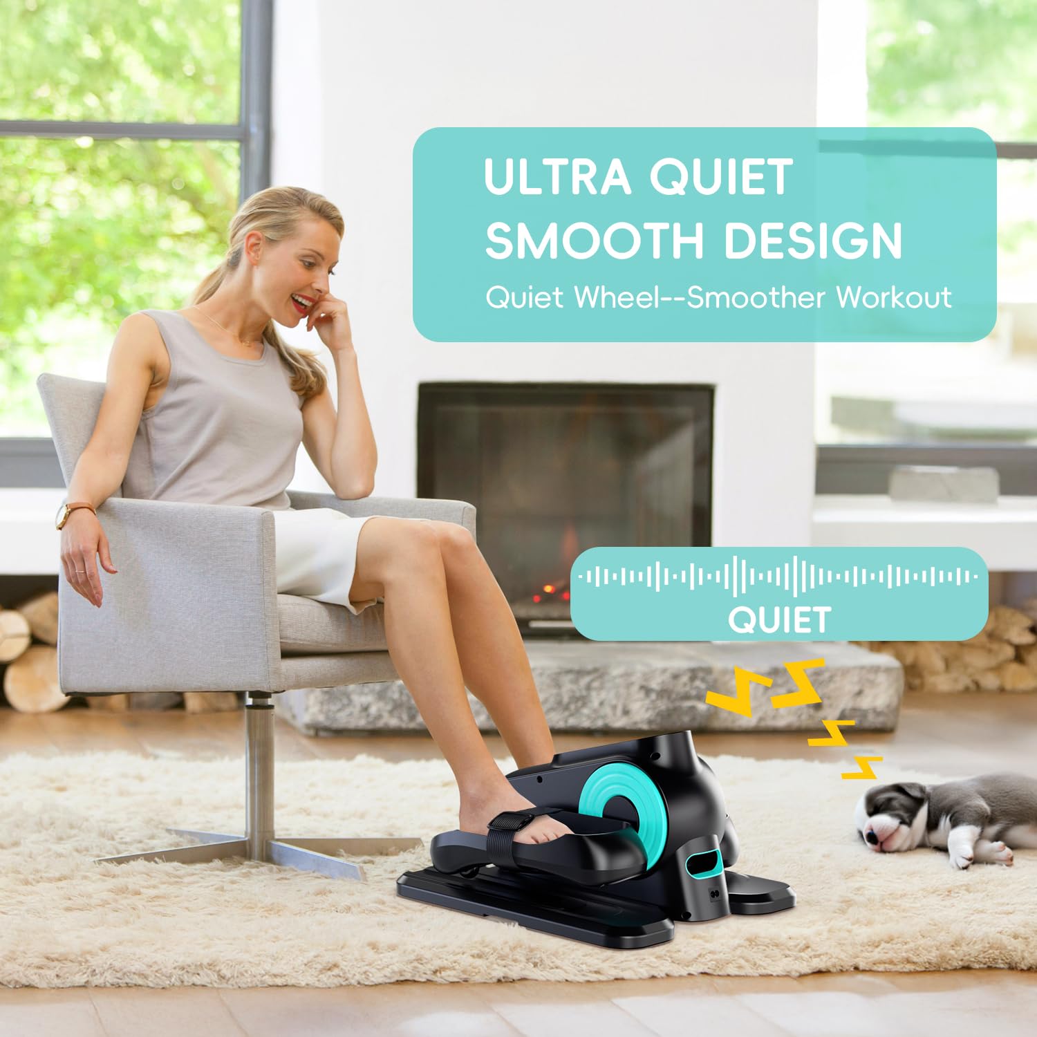 Morelax Ellittica Elettrica Sotto la Scrivania, Mini Ellittica da Casa con Telecomando, Display, Silenzioso e Portatile, Trainer Ellittiche a Pedaliera con 12 Velocità Regolabili per Anziani e Adulti