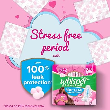 Whisper Ultra Soft Sanitary Pads for Women, XL 7 Napkins