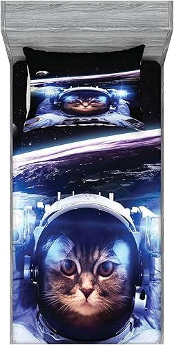 Miniatura 121 de Ambesonne Juego de sábanas bajeras y fundas de almohada, diseño retro de los videojuegos con botones de joystick vintage de los años 80 y 90, diseño