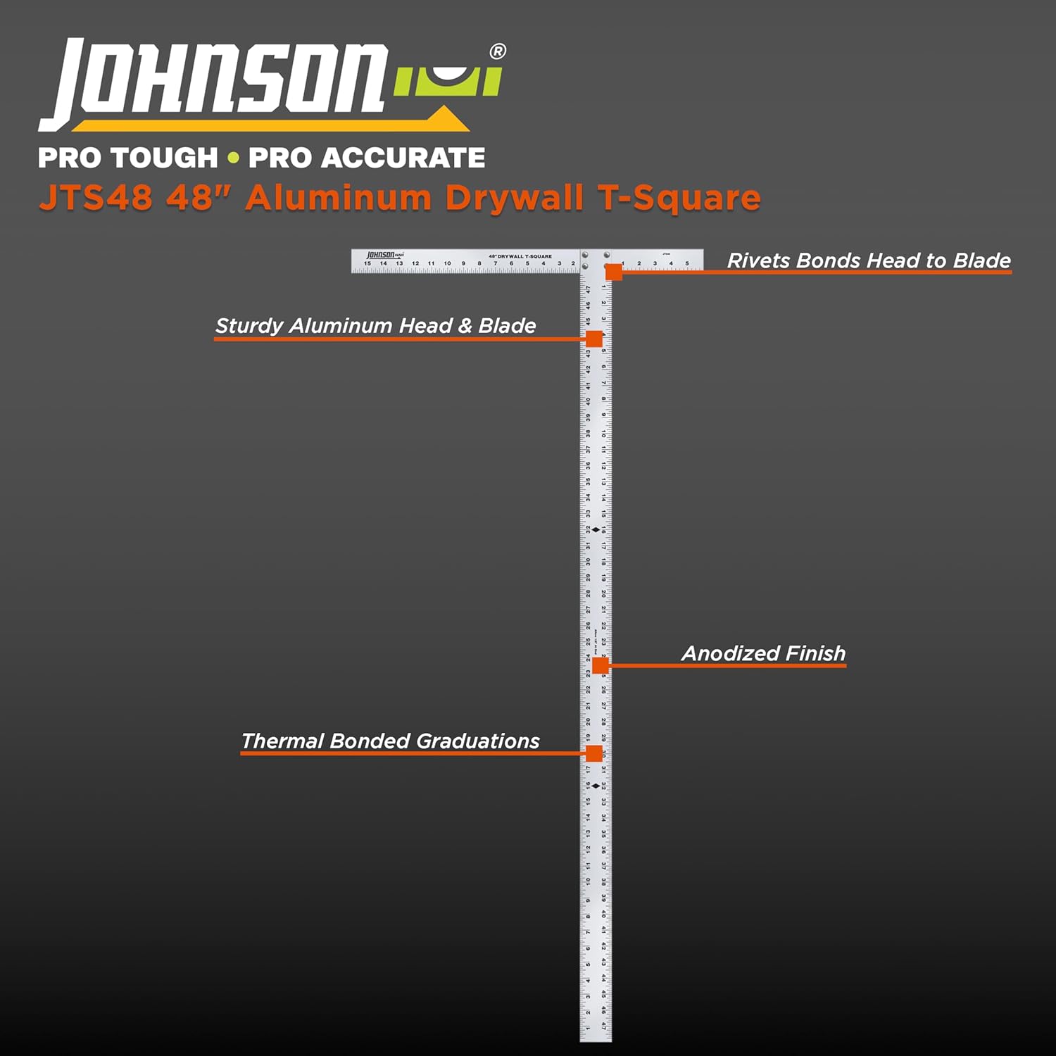 Johnson Level & Tool 48" Aluminum Drywall T-Square
