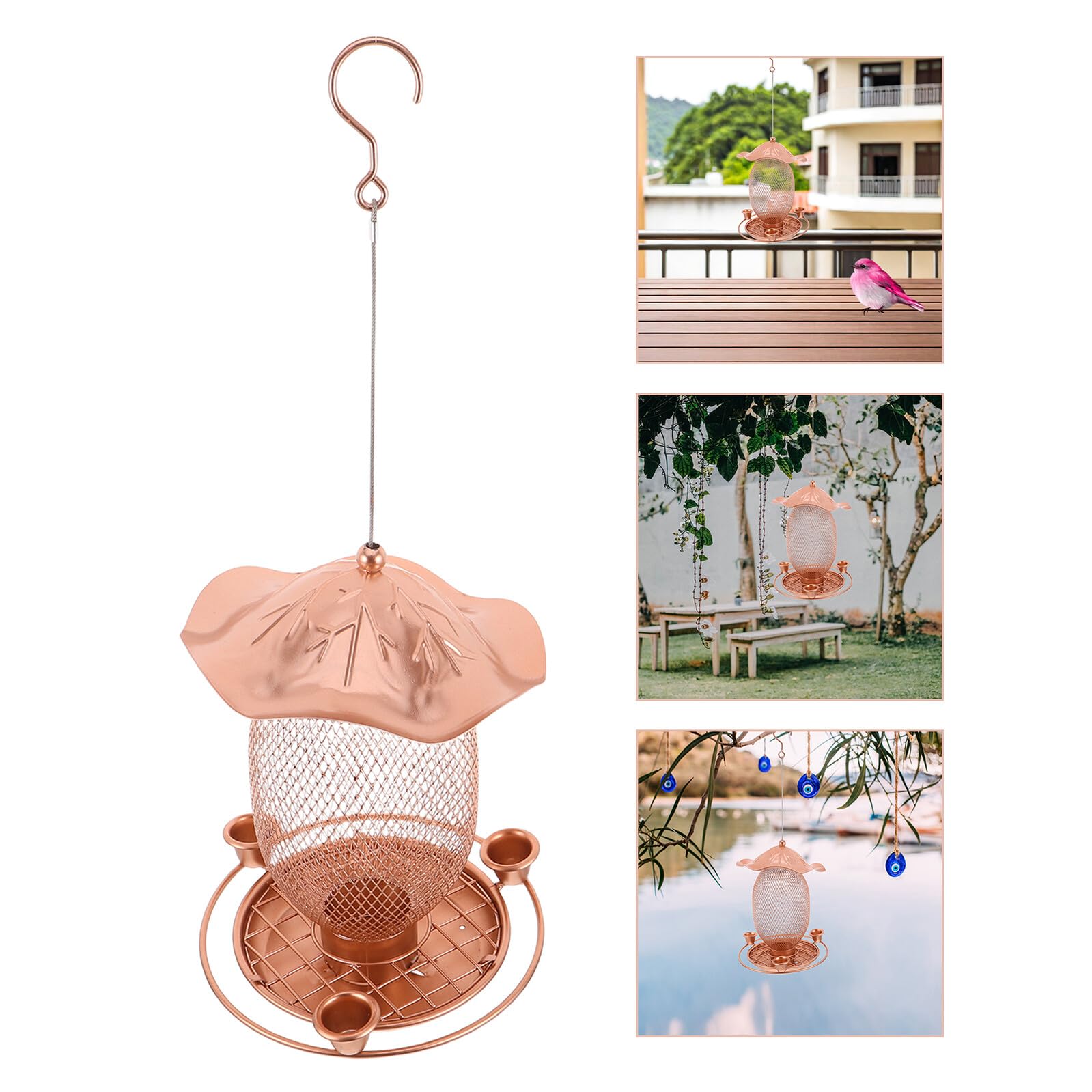 iplusmile Mangiatoia per Colibrì da Esterno Sospesa in Materiale Resistente con Foro di Drenaggio e Gancio per Balcone Giardino Cortile, Abbeveratoio Leggero e Facile da Pulire per Uccelli