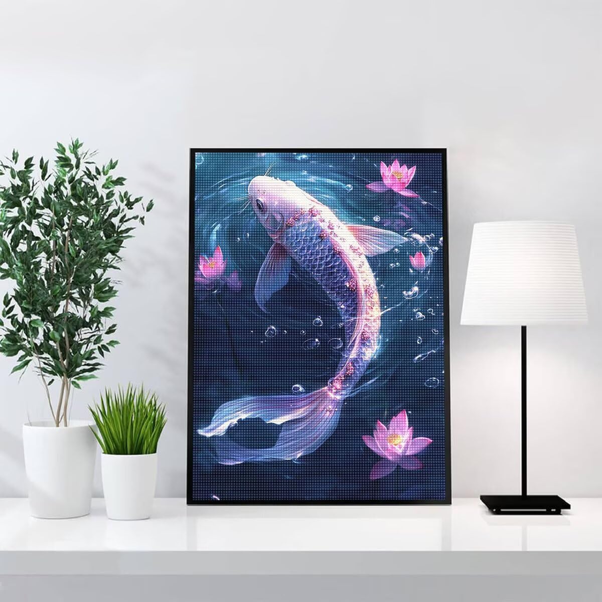 Diamond Painting Kit Completo, Diamond Painting Pescare, 5D Quadrato Pittura Diamante Kit Manualidades Adultos DIY Diamantini Crystal Art Disegni Ricamo Punto Croce Artigianale, 60x90cm Fiori j0-696