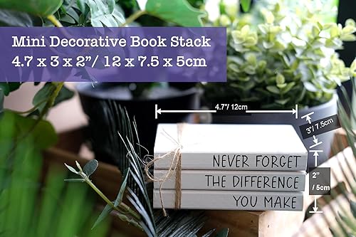 Miniatura 3 de RUKEJUNE Decoración de escritorio de oficina de madera de granja, bonitos libros decorativos para decoración de estantes, regalos inspiradores para