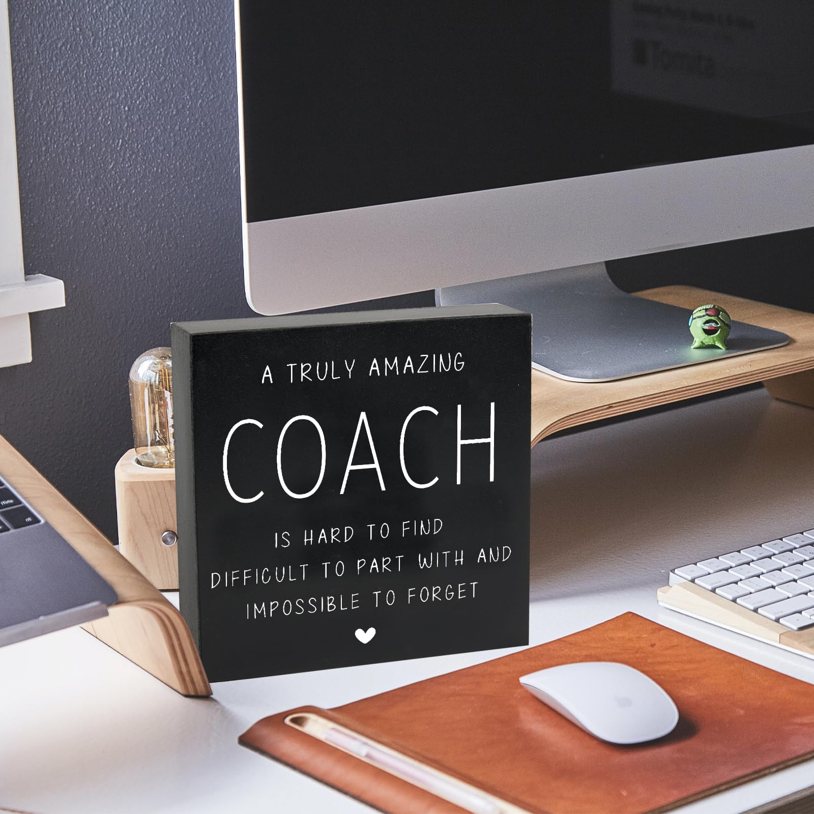 Coach Gifts Wooden Box Sign, Coach Going Away Gift for Men Women, Appreciation Gifts for Best Coach Baseball Gymnastics Track Softball Desk Table Decor, Appreciation Gift Thank You Gifts