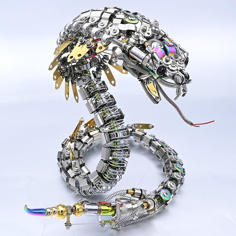 Steampunk Cobra 3D Metal Puzzle Kit – 1000+ PCS DIY Mechanical
