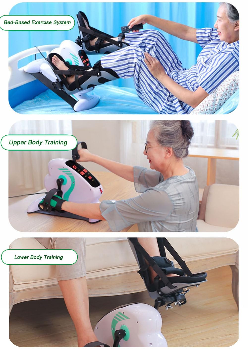 Pedales electricos Personas Mayores, Pedales estaticos electricos con Soporte Protector De Pierna, pedaleador electrico para Entrenamiento de Brazos y Piernas