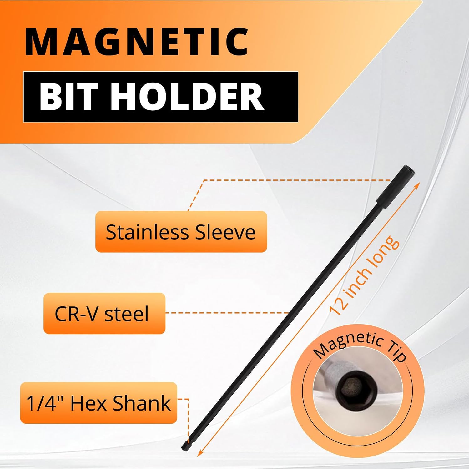8Pcs Bit Holder Extension Stainless Sleeve Set