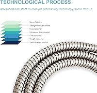 Vista 6 de OFFO Manguera de ducha, níquel cepillado de 48 pulgadas, sin torceduras, accesorio de manguera de ducha de mano galvanoplastia, manguera flexible