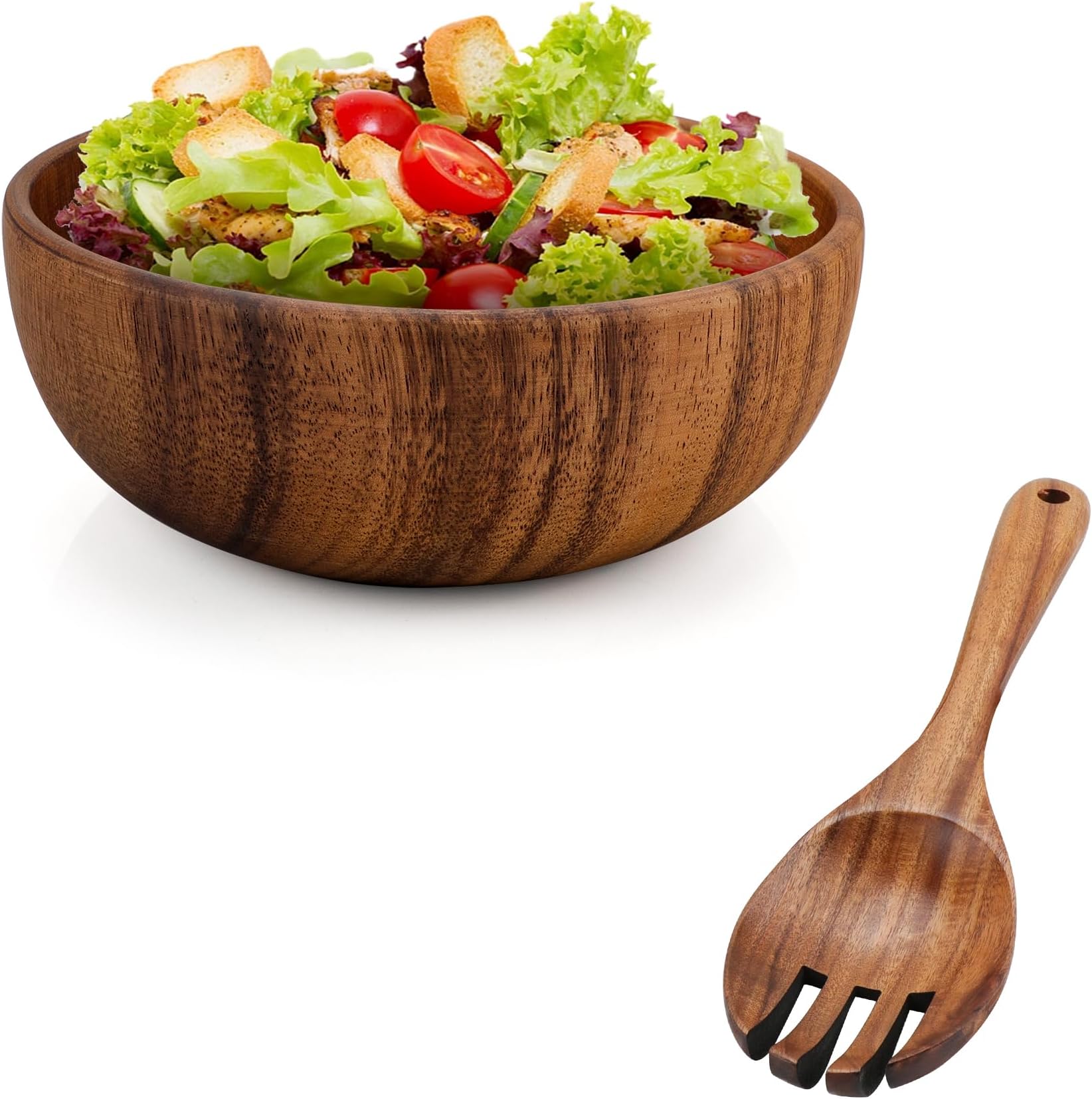 Premier Housewares Kora SalatSchüssel, Akazienholz, große Runde ...